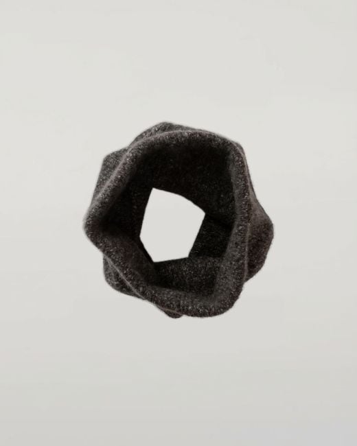 Johnstons Black Cashmere Bouclé Charcoal Snood