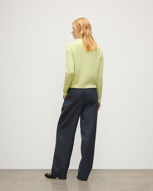 Johnstons Yellow Lecht Cashmere Crew Jumper