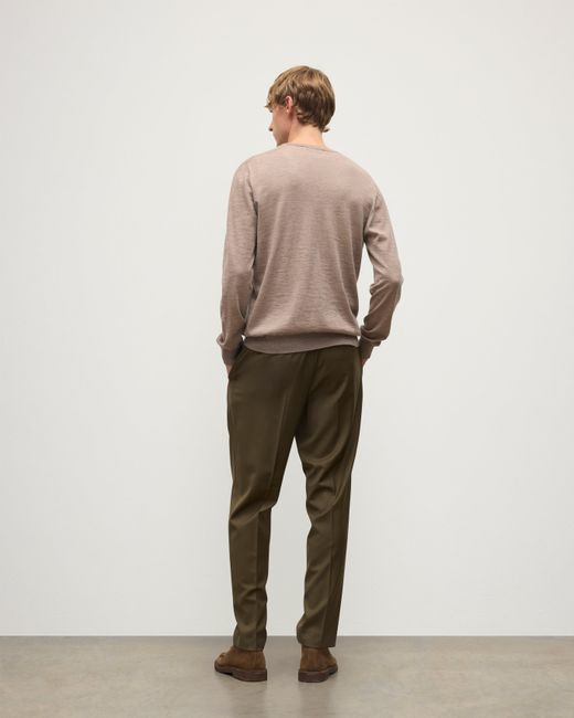 Johnstons Natural Fin Light V Neck Superfine Cashmere Jumper for men