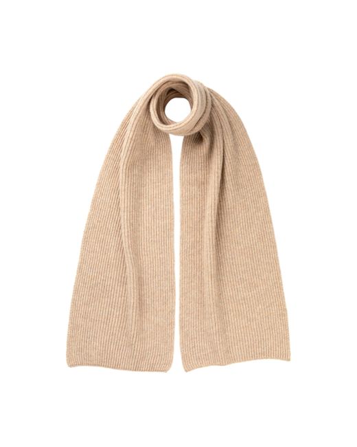 Johnstons Natural Cashmere Ribbed Scarf