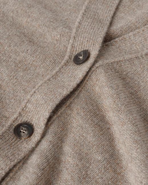 Johnstons White Boyfriend-Fit Cashmere Cardigan