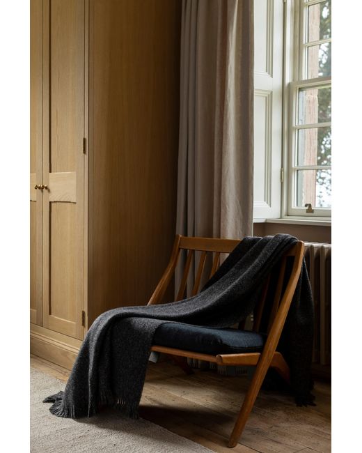 Johnstons Gray Brushed Bouclé Cashmere Silk Throw