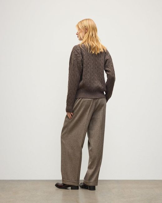 Johnstons Brown Kylesku Cashmere Jumper