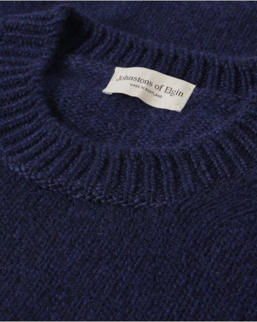 Johnstons Blue Murchison Marble Cashmere & Cotton Jumper