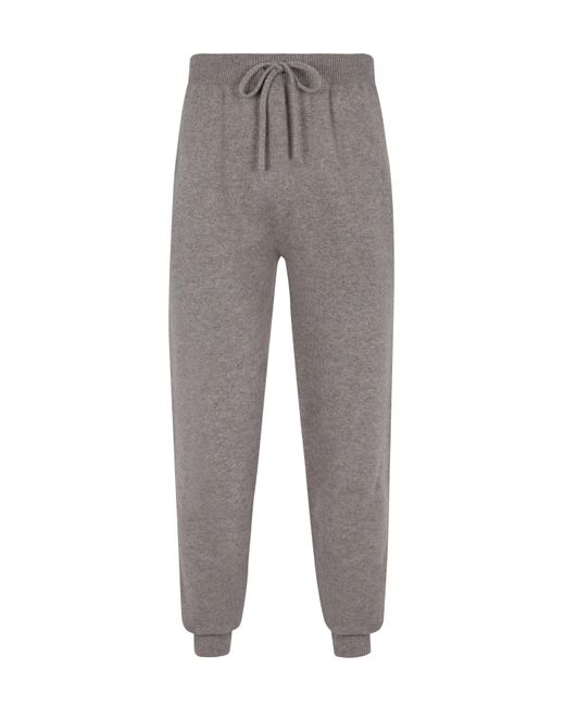 Johnstons White Seamless Cashmere Cuffed Joggers for men