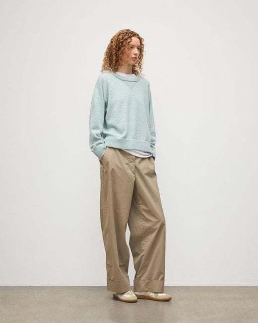 Johnstons Green Stella Light Cashmere Sweatshirt