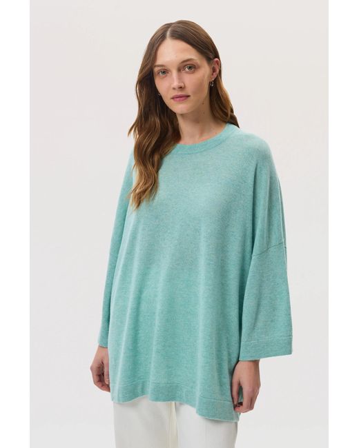 Johnstons Blue Relaxed Featherlight Cashmere Jumper
