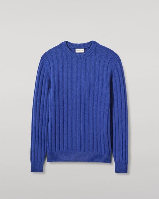 Johnstons Blue Peel Cashmere Jumper for men