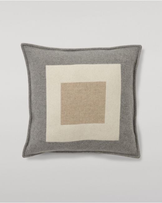 Johnstons Gray Art Geometric & Cashmere Cushion