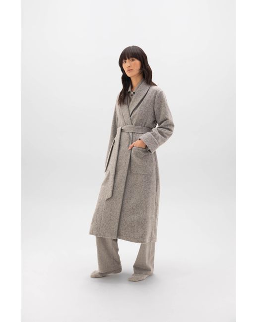 Johnstons Gray Donegal Cashmere Dressing Gown