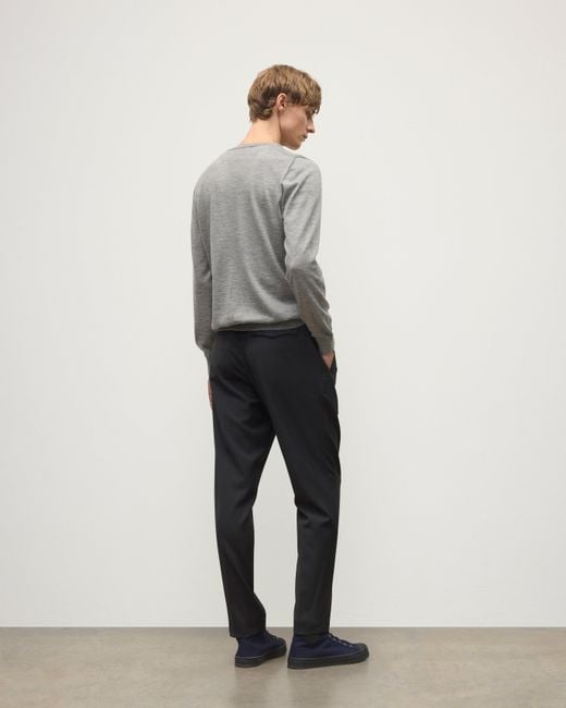 Johnstons White Fin Superfine Cashmere Jumper for men
