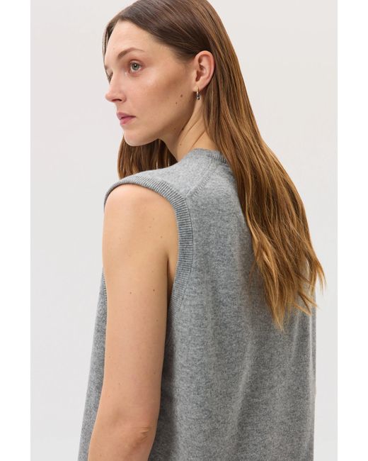 Johnstons Gray Light Cashmere Tank