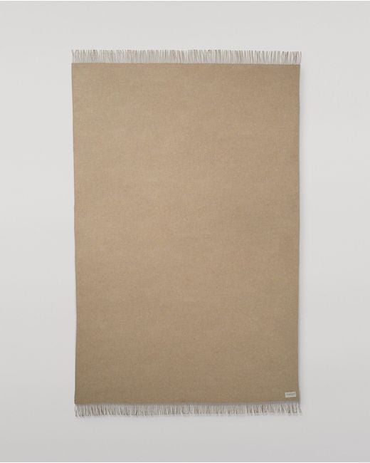 Johnstons Brown Reversible & Natural Cashmere Bed Throw