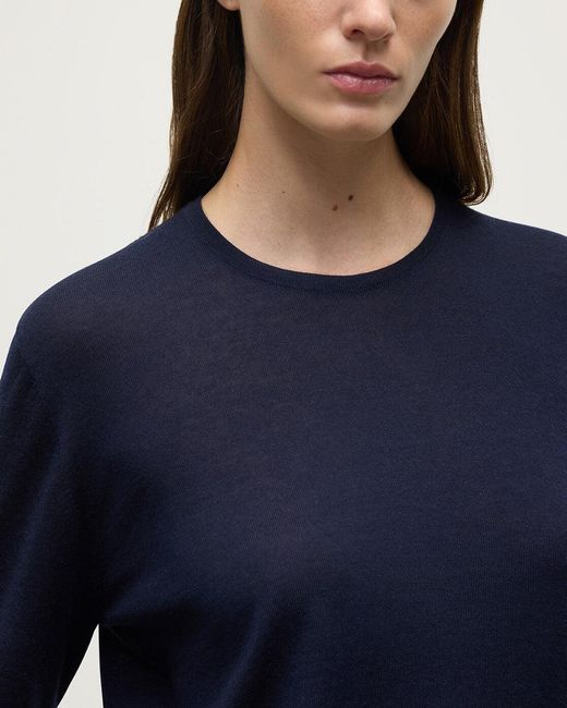 Johnstons Blue Superfine Cashmere Dark Jumper