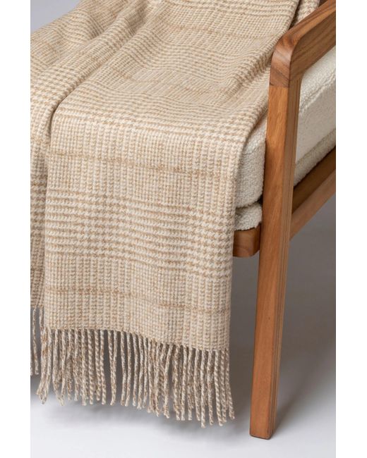 Johnstons Natural Tweed Glen Check Wool Throw