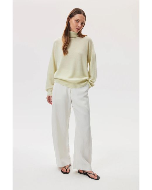 Johnstons Natural Gauzy Cashmere Roll Neck Light Jumper