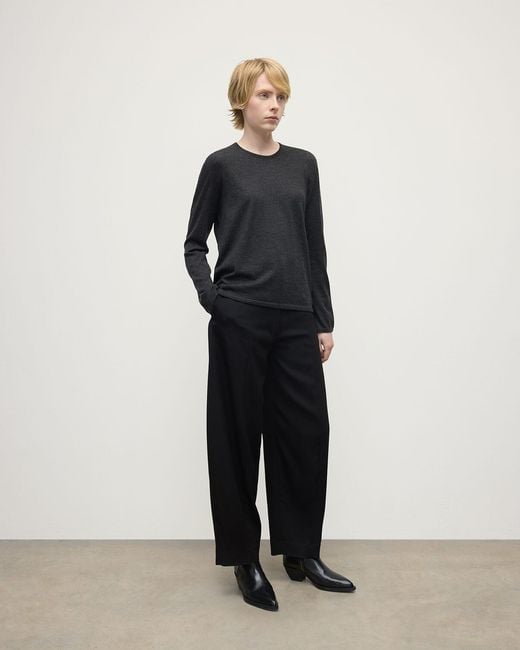 Johnstons Gray Superfine Cashmere Charcoal Jumper