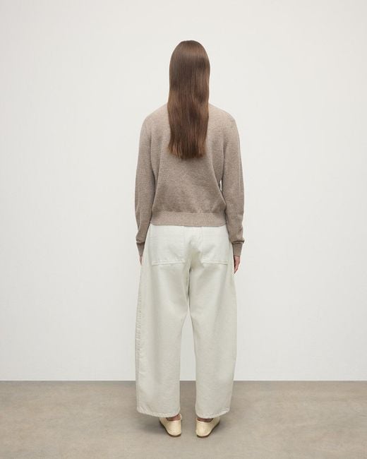 Johnstons White Cashmere Roll Neck Jumper