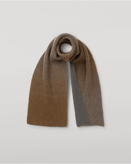 Johnstons Brown Pioneer Ombre Cashmere Scarf for men