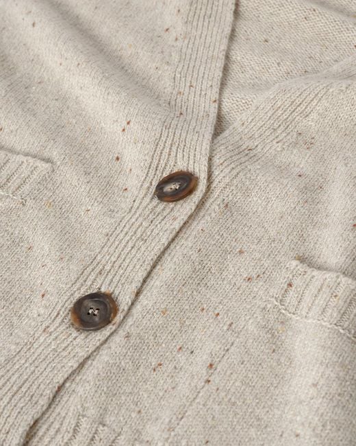 Johnstons White Donegal Cashmere V Neck Cardigan
