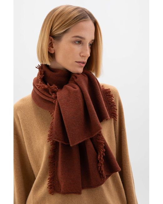 Johnstons Brown Fringed Gauzy Cashmere Stole