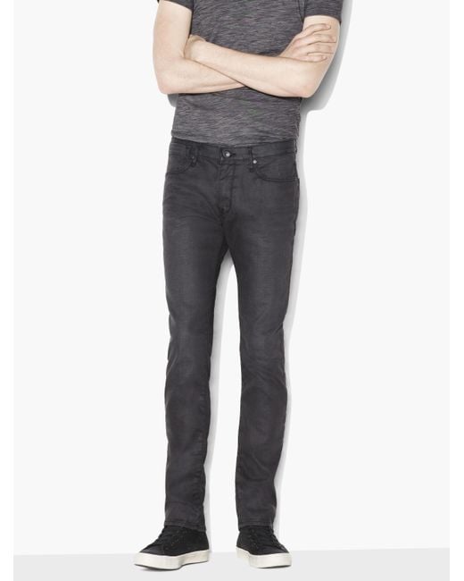 John Varvatos Gray Bowery Coated Cotton Stretch Jean for men