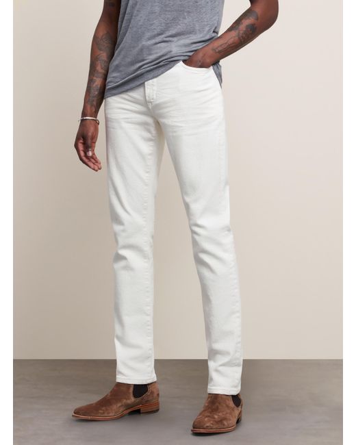 John Varvatos Denim Wight Skinny Straight Fit Jean - Harper Wash in Natural  (White) for Men | Lyst