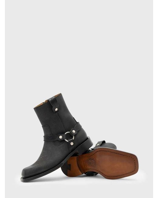 John Varvatos Black Broome Harness Boot for men