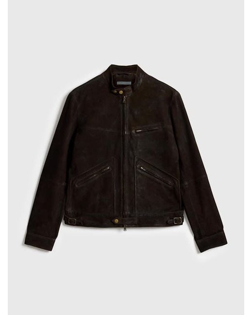 John Varvatos Black Ezra Racer Jacket for men