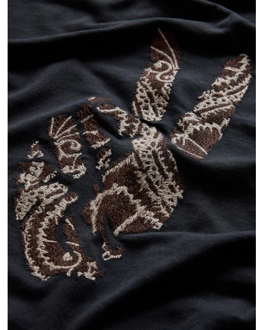 John Varvatos Black Peace Embroidery Tee for men