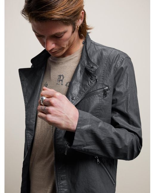 John Varvatos Linen Albany Asymmetric Jacket in Grey Stone (Gray) for