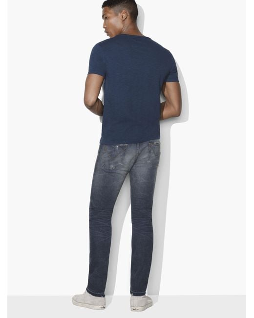 John Varvatos Star USA Men/'s Short Sleeve Panther Lace Stitch Crew T-Shirt Navy