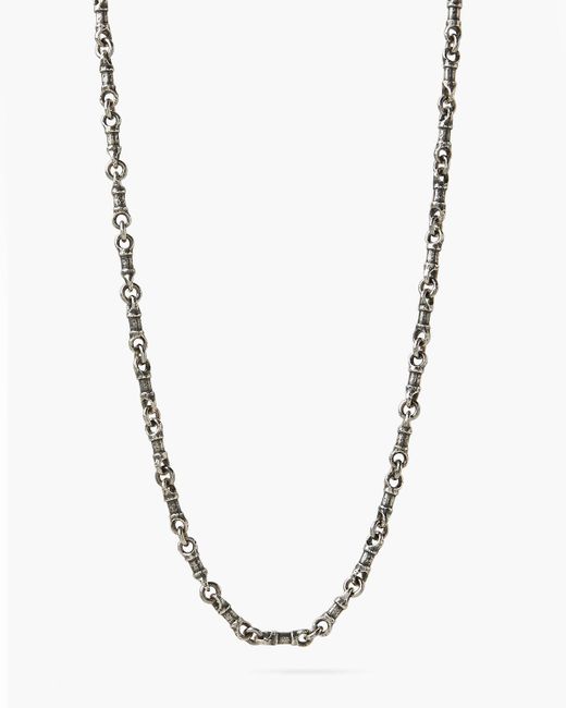 John Varvatos Metallic Silver Link Necklace for men