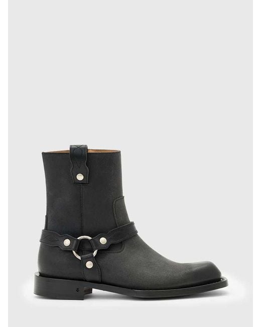 John Varvatos Black Broome Harness Boot for men