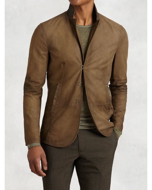 John Varvatos Multicolor Hook & Bar Suede Jacket for men