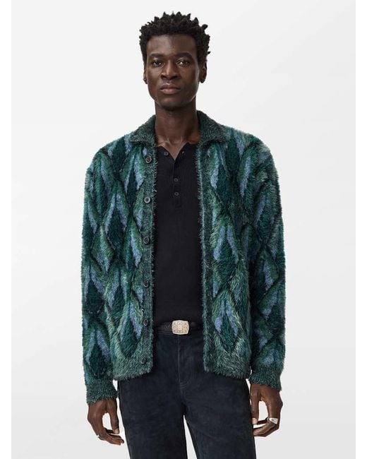 John Varvatos Green Fardella Cardigan for men