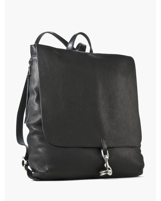 John Varvatos Black Pebbled Leather Wrangler Backpack for men