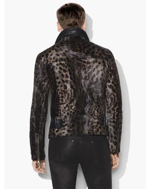John varvatos top leopard jacket