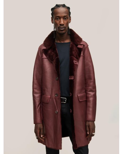 John Varvatos Coffey Shearling Coat for Men Lyst