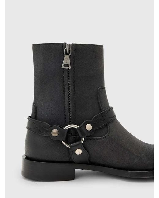 John Varvatos Black Broome Harness Boot for men