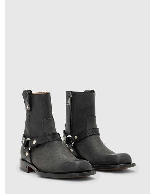 John Varvatos Black Broome Harness Boot for men