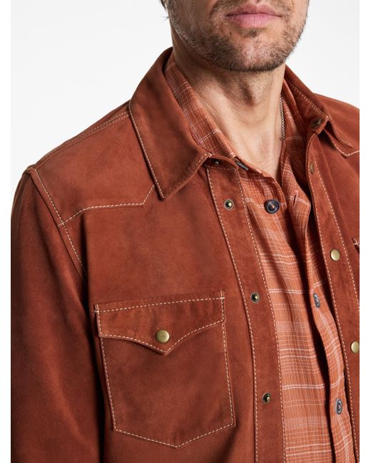 John Varvatos Red Mason Shirt Jacket for men