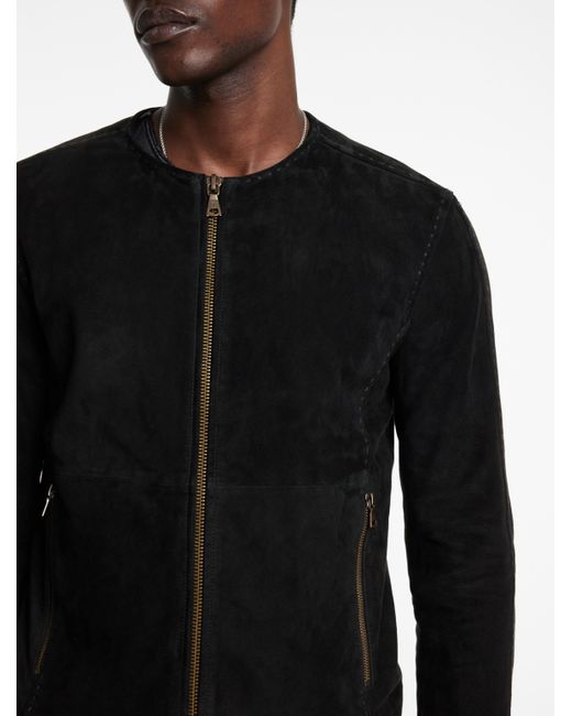 John Varvatos Black Curtis Collarless Jacket for men