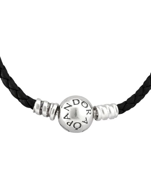 Pandora Black Double Leather Bracelet for men