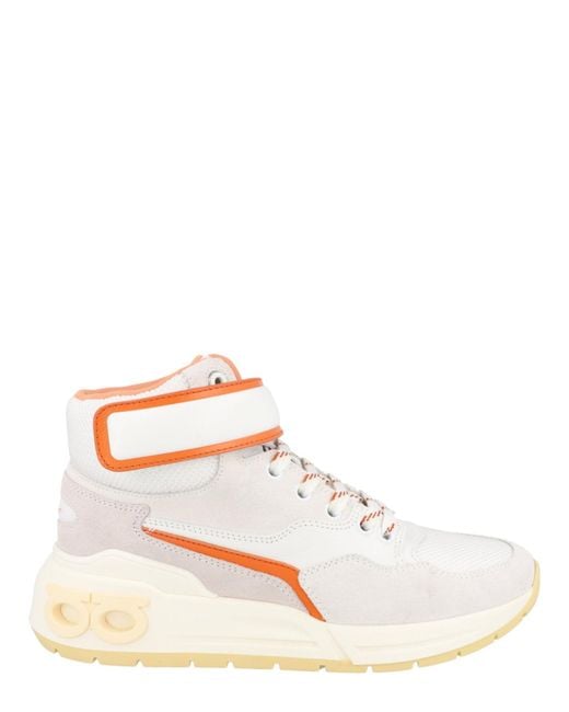 Ferragamo White Cosma High-Top Sneakers