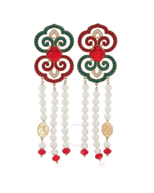 Swarovski Multicolored Gratia Long Drop Earrings
