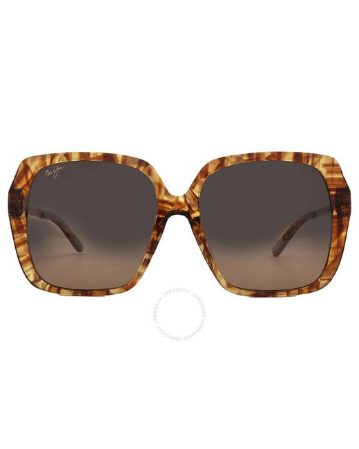 Maui Jim Brown Poolside Hcl Bronze Square Sunglasses Hs838-21 55