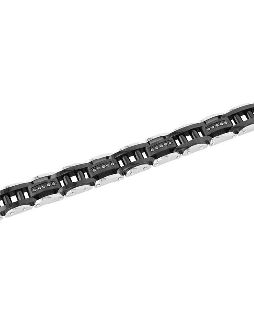 Robert Alton Metallic 1/2Ctw Diamond Stainless Steel With Finish Link Bracelet for men