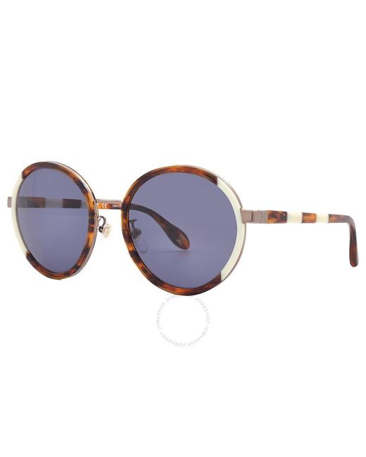 Carolina Herrera Blue Round Sunglasses Shn050m 097b 53