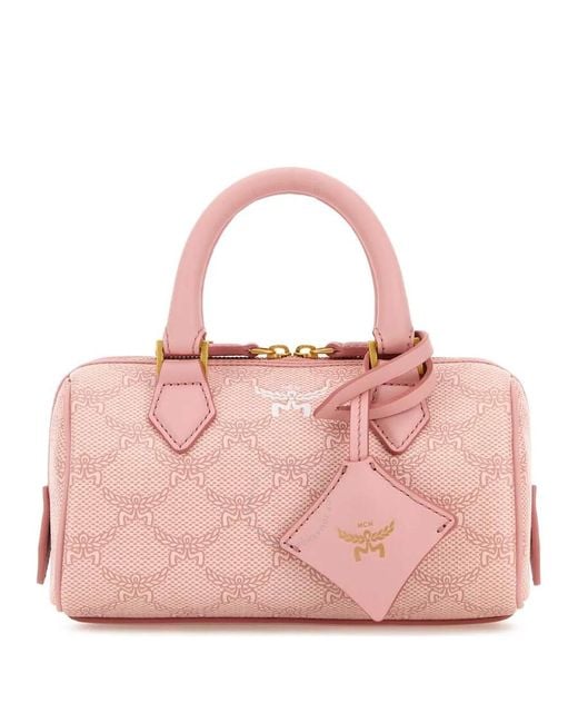 MCM Pink Ella Boston Bag